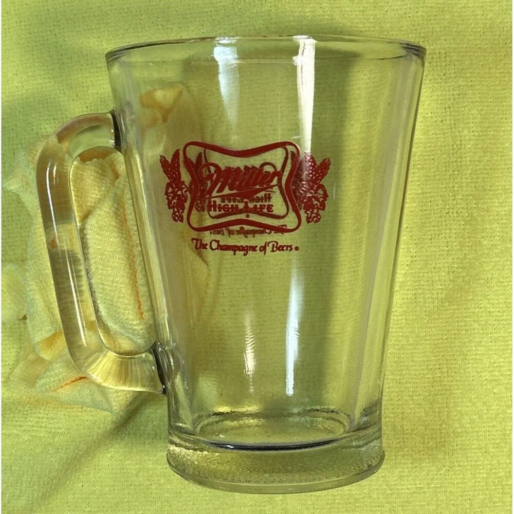 Bar Style Miller High Life Heavyweight Beer Pitcher 5x7 Inch Thick Walled 32 oz